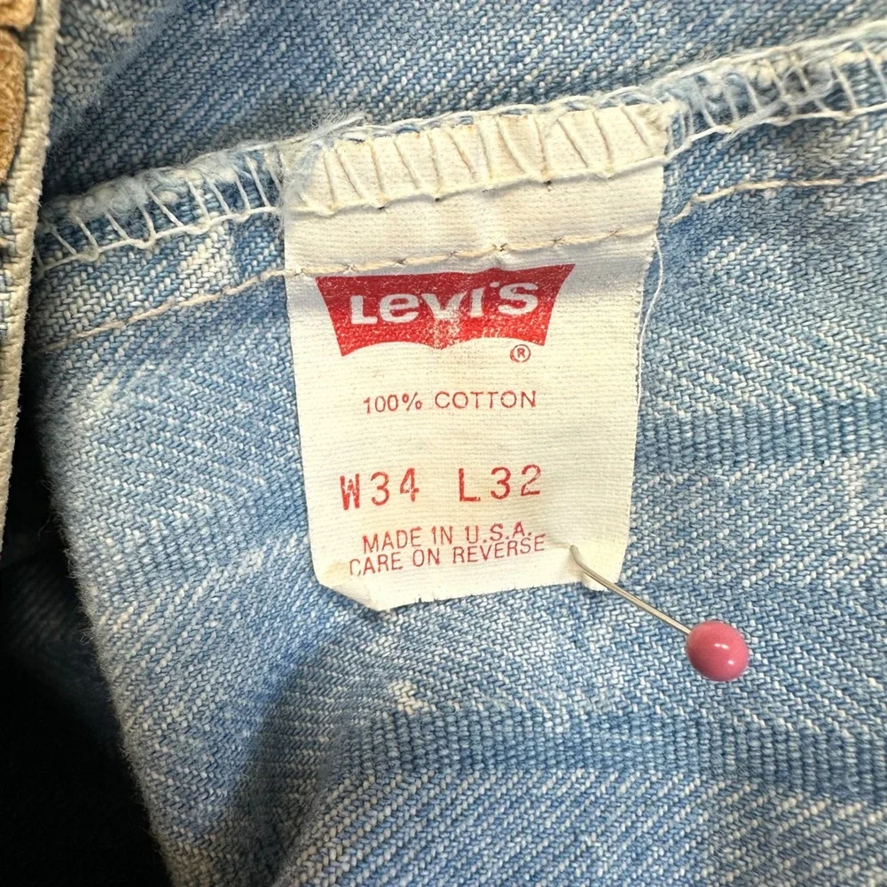Levi's Vintage 550 Jeans Mens 30x32 Light Blue Good Acid Wash USA Made 90s Taper
